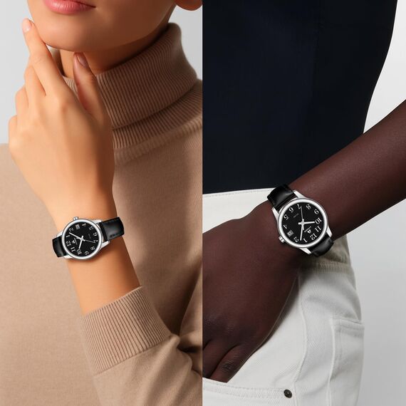 LN LENQIN Uhr Damen Armbanduhr Damen Uhr mit Großen Ziffern Analog Quarzuhr für Frauen mit Lederband