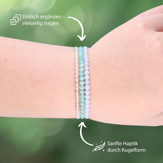Lebensquelle Plus Mini Kugelarmband | 4mm | Hochwertiges Edelsteinarmband (Amazonit)