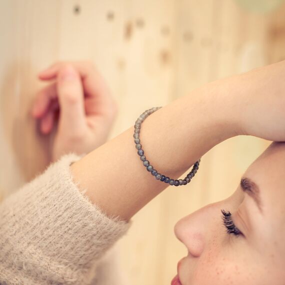 Lebensquelle Plus Mini Kugelarmband | 4mm | Hochwertiges Edelsteinarmband (Labradorit)