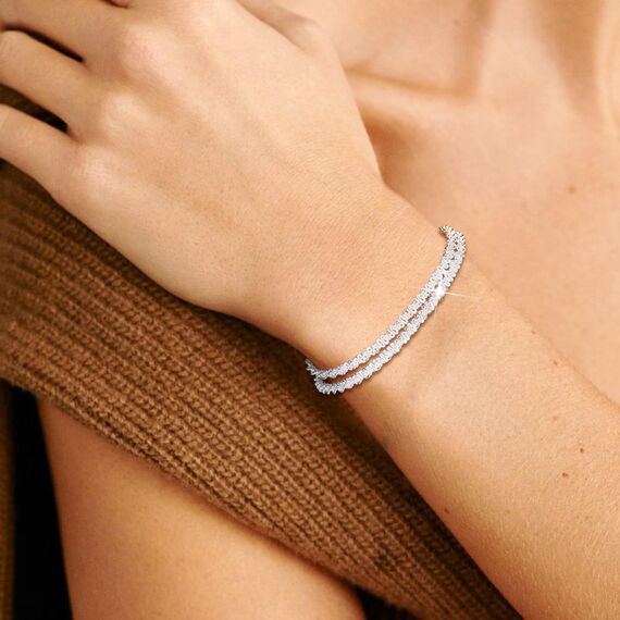 CASSIECA Armband Damen Silber Armbänder Silver Armband Set Verstellbare Stapelbare Kettenarmband für Damen Mädchen