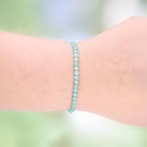Lebensquelle Plus Mini Kugelarmband | 4mm | Hochwertiges Edelsteinarmband (Amazonit)