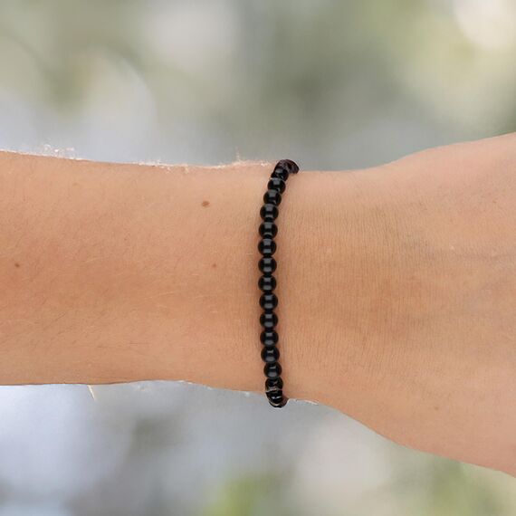 Lebensquelle Plus Mini Kugelarmband | 4mm | Hochwertiges Edelsteinarmband (Onyx)