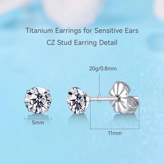 Limerencia Titan Ohrstecker für Damen Herren, G23 Implantat Ohrringe Hypoallergen Titan, Nickelfrei Medizinische Ohrstecker für empfindliche Ohren Mode Damenschmuck