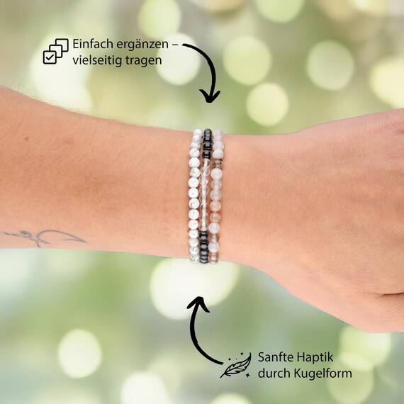 Lebensquelle Plus Mini Kugelarmband | 4mm | Hochwertiges Edelsteinarmband (Magnesit)