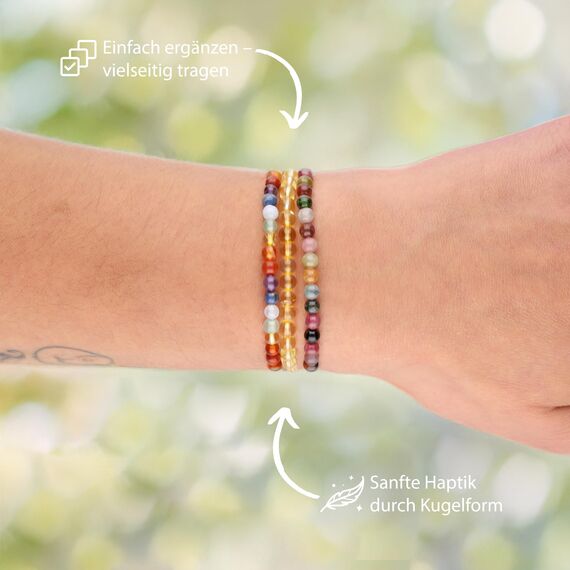 Lebensquelle Plus Mini Kugelarmband | 4mm | Hochwertiges Edelsteinarmband (Citrin)