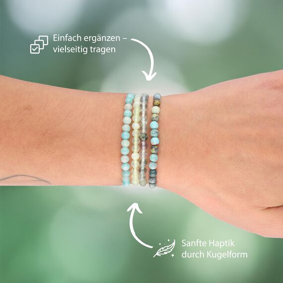 Lebensquelle Plus Mini Kugelarmband | 4mm | Hochwertiges Edelsteinarmband (Chrysopras)