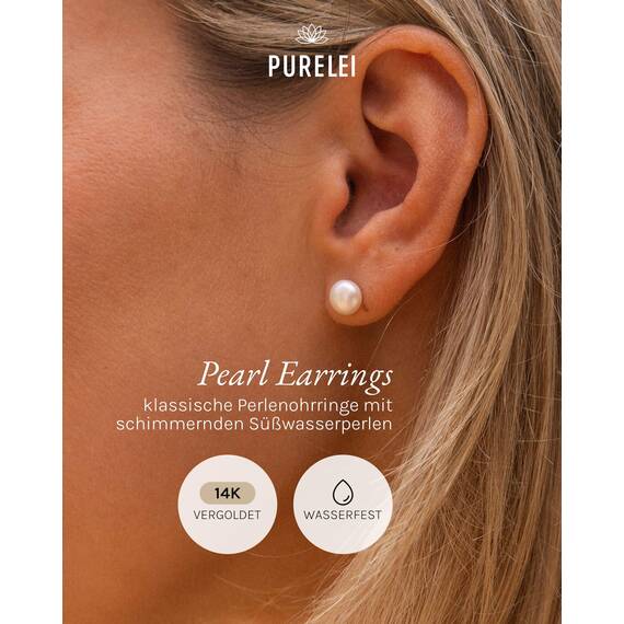 Purelei Pearl Ohrringe (Gold) – Damenohrringe aus langlebigem Edelstahl – Wasserfeste Ohrringe Damen – 1,56 cm Durchmesser – Modeschmuck für deinen individuellen Look