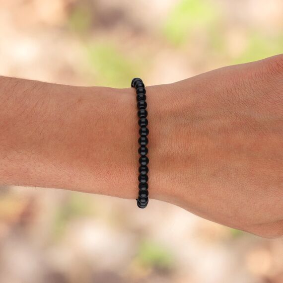 Lebensquelle Plus Schungit Mini Kugelarmband | 4-5mm | Hochwertiges Edelsteinarmband 19cm flexibel