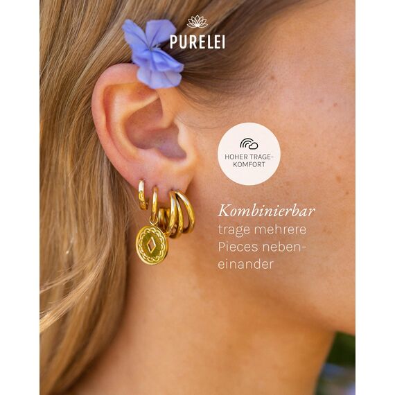 Purelei Eono Ohrringe (Gold) – Damenohrringe aus langlebigem Edelstahl – Wasserfeste Ohrringe Damen – 2 cm Durchmesser – Modeschmuck für deinen individuellen Look