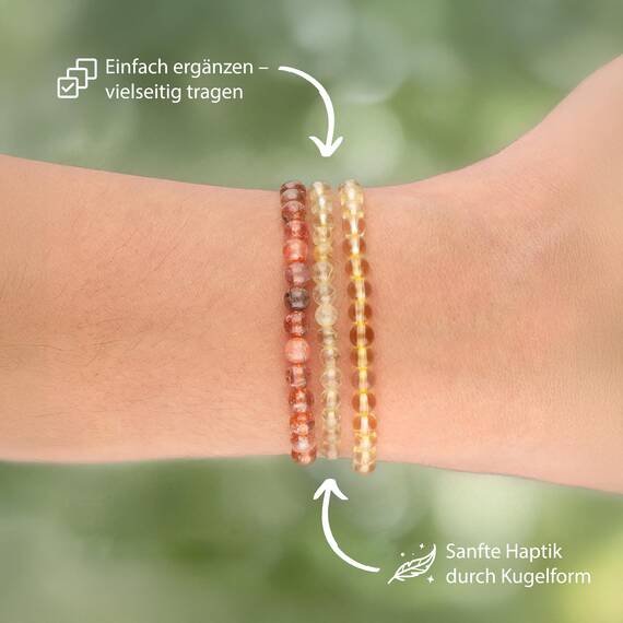 Lebensquelle Plus Mini Kugelarmband | 4mm | Hochwertiges Edelsteinarmband (Rutilquarz)