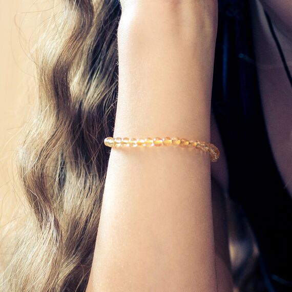 Lebensquelle Plus Mini Kugelarmband | 4mm | Hochwertiges Edelsteinarmband (Citrin)
