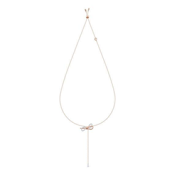 Swarovski Lifelong Bow Halskette, Schleife, Weiß, Metallmix