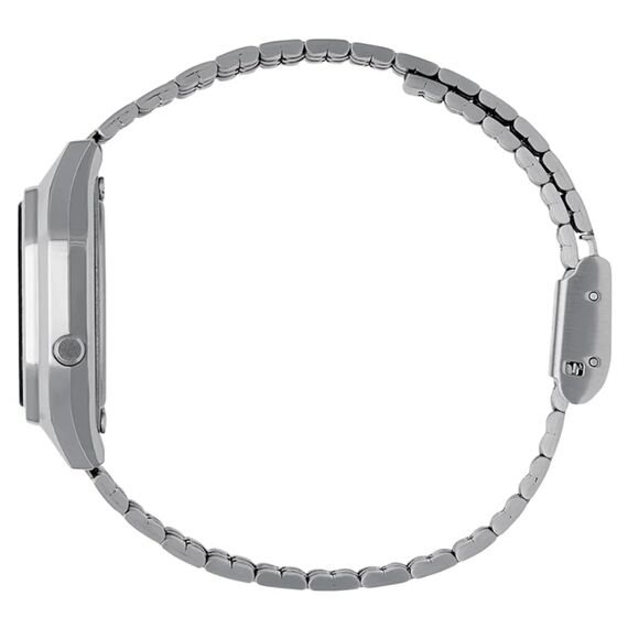 Casio Unisex Quartz Armbanduhr, 28.00mm GehäusegröÃŸe mit LCD digital Zifferblatt und Silber Metallarmband Armband LA680WEA-7EF