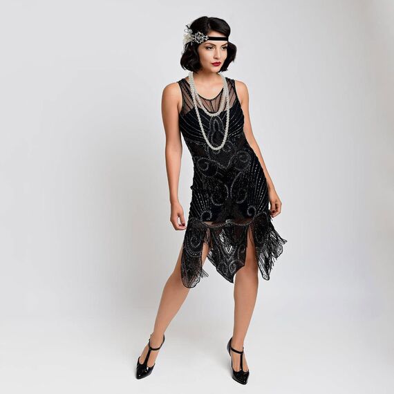 TSHAOUN Perlenkette weiß 150 cm 1920s Gatsby Kostüm Accessoires Lange Perle Halskette,Dame Weiße elegante künstliche Perlen-Halsketten -lange Strickjacke-Perlen-Ketten-Halskette (150 cm)