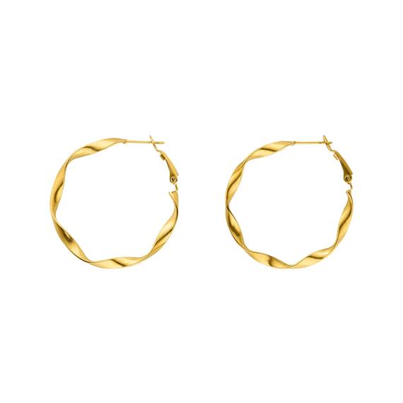 Purelei Ke Kai Ohrringe (Gold) – Damenohrringe aus langlebigem Edelstahl (14K vergoldet) – Wasserfeste Ohrringe Damen – 4,2 cm Durchmesser – Modeschmuck für deinen individuellen Look