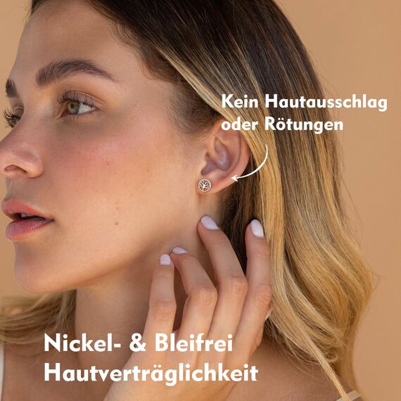 Lydreewam Lebensbaum Ohrringe für Damen 925 Sterling Silber Ohrstecker mit Geschenkbox für Weihnachten Geburtstag Muttertag, Durchmesser 10mm