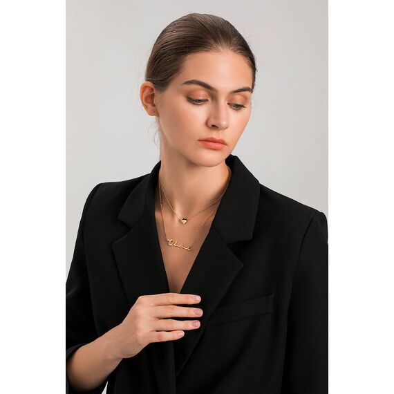 Joelle Jewelry Design Personalisierte Namenskette Gold/Rosegold Vergoldet Silber Kette mit Namen Geburtstagsgeschenk Für Frauen Mädchen Mama Freundin Schwester Oma