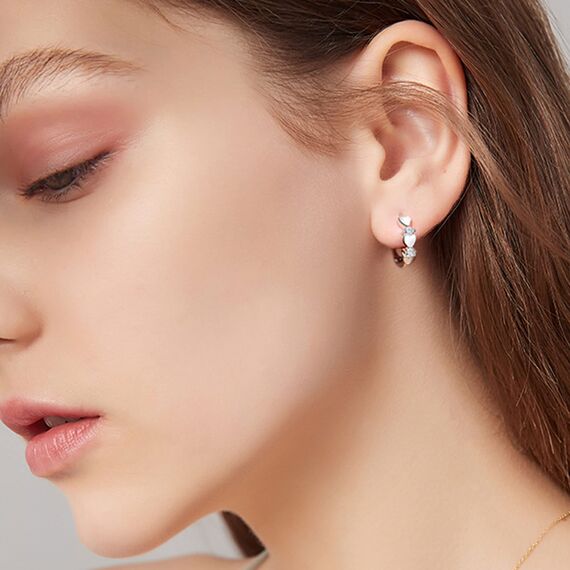 Creolen aus Sterling-Silber 925, klein, 3 Paar, Creolen, hypoallergen, für Frauen, Mädchen, Schmuck, Geschenk, 8 mm/10 mm/12 mm PABBEU, Zirkonia Diamant