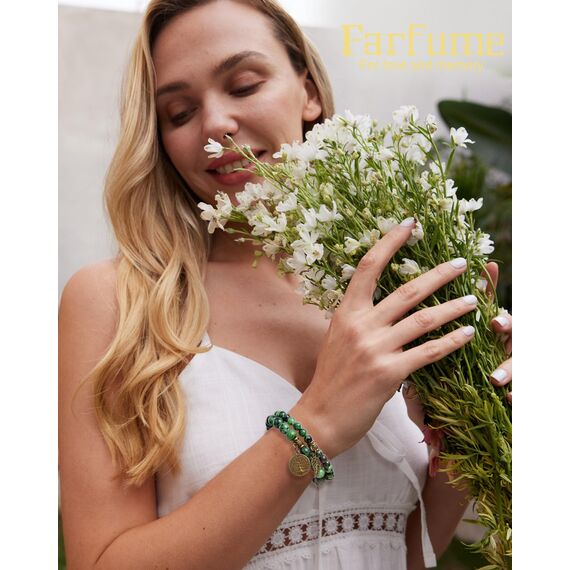 Farfume Chakra Armbänder für Frauen - Kristalle Armband Frauen natürliche Edelsteine Yoga Reiki - ein Satz von Doppel-Armbänder(Epidot(Mittel)