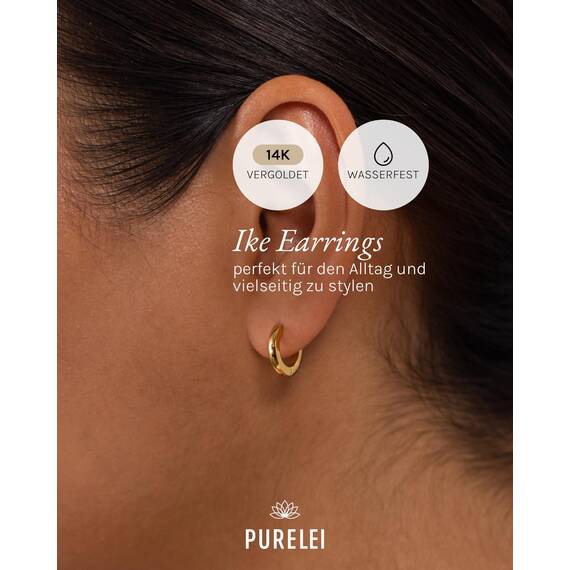 Purelei Ike Ohrringe (Gold) – Damenohrringe aus langlebigem Edelstahl – Wasserfeste Ohrringe Damen – 1,4 cm Durchmesser – Modeschmuck für deinen individuellen Look
