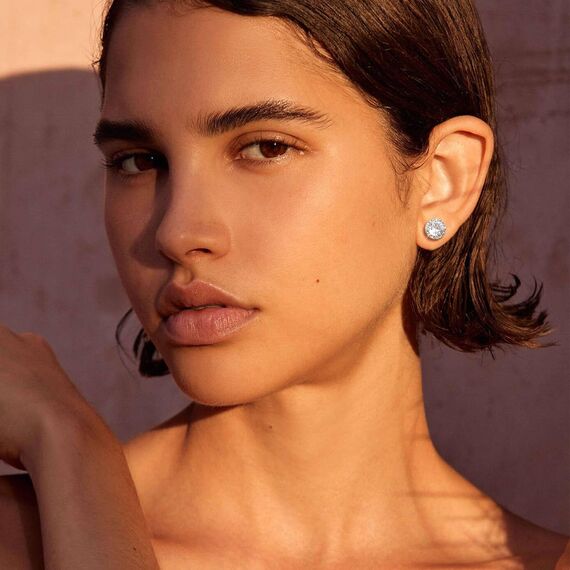 DOCHAIS Ohrstecker Ohrringe Silber 925 Damen Herren 14 Karat Vergoldet Gold Silber Ohrstecker 925 Set Hypoallergene Zirkonia Ohrringe 6-10 mm, Schmuck Geschenke für Frauen Männer