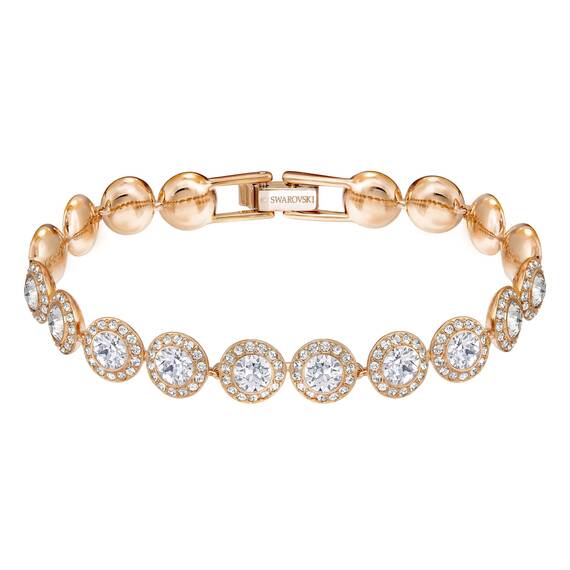 Swarovski Una Angelic Armband, Rund, Weiss, Roségold-Legierungsschicht