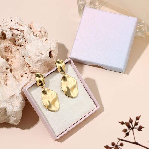 Chriscoco Ohrringe Silber 925 Hängend Ohrringe Gold Damen 925 Hypoallergene 14K Vergoldete Tropfen Ohrring Lange Statement Ohrring