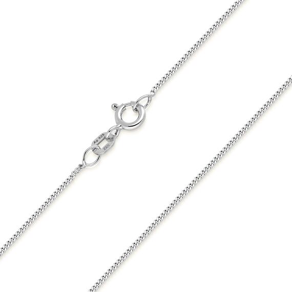 MATERIA Schmuck feine 925 Silber Panzerkette 1mm - Damen Halskette silber in 40-120 cm verfügbar K32-55cm