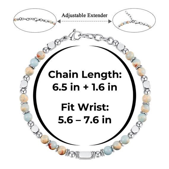 SIUMAL Boho Armband Damen, Natürliches Steine Armbänder für Frauen Party Weihnachten Geburtstag Jubiläum Abschluss Valentinstag Muttertag