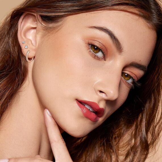 Ecripe 5 Paar 925 Sterling Silber Ohrringe Set für Frauen, 3 Paar Rosegold Mini Ohrstecker 2 Paar Creolen mit Cubic Zirkonia, Hypoallergene Klein Knorpel Ohrringe für Mädchen