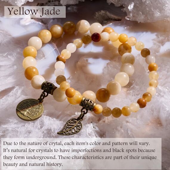 Farfume Chakra Armbänder für Frauen - Kristalle Armband Frauen natürliche Edelsteine Yoga Reiki- Ein Satz von Doppel-Armbänder(Topas(Mittel))