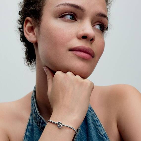 PANDORA Moments Offen gearbeitetes Elefanten Charm aus Sterling Silber mit Zirkonia, Kompatibel Moments Armbändern, 793345C01