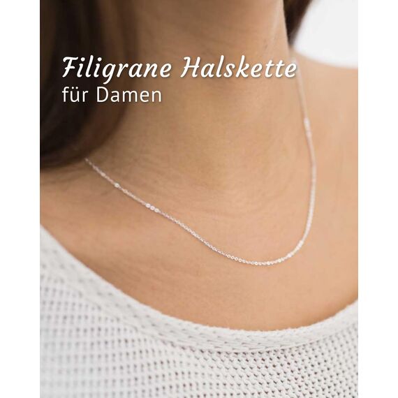 Materia Feine Ankerkette 925 Sterling Silber - 1,2mm Halskette silber in 70 cm K30-70cm