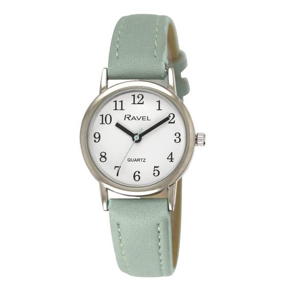 Ravel - Pastellfarbene Alltagsuhr für Damen (36 mm Gehäuse) - Analoges Quarzwerk - R0137.11.1 - Grün/Silberton