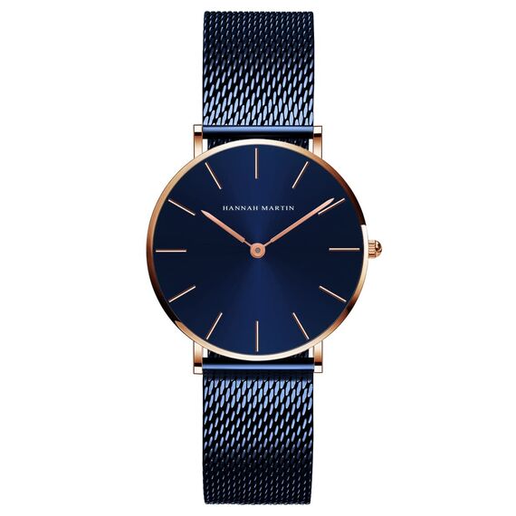 HANNAH MARTIN Damen Uhren Analog Quarz Edelstahl Wasserdicht Mesh Ultradünne