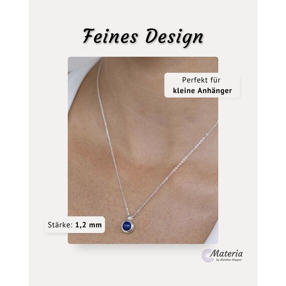Materia Feine Ankerkette 925 Sterling Silber - 1,2mm Halskette silber in 60 cm K30-60cm