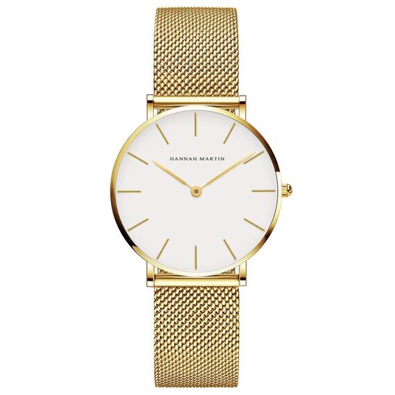 Hannah Martin Damen Uhren Analog Quarz Edelstahl Wasserdicht Mesh Ultradünne