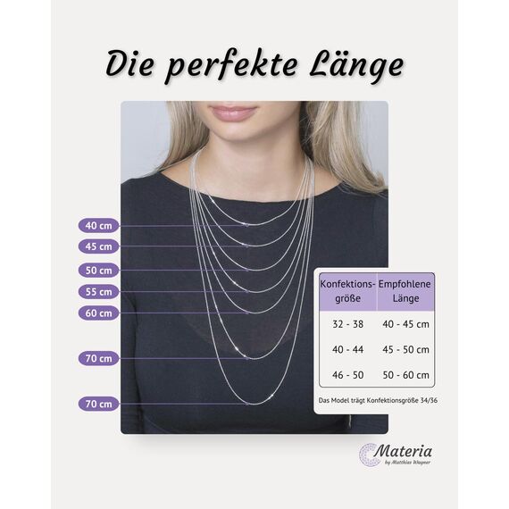 Materia Feine Ankerkette 925 Sterling Silber - 1,2mm Halskette silber in 40 cm K30-40cm