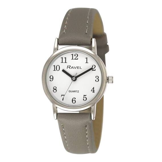 Ravel - Pastellfarbene Alltagsuhr für Damen (36 mm Gehäuse) - Analoges Quarzwerk - R0137.13.1 - Grau/Silberton