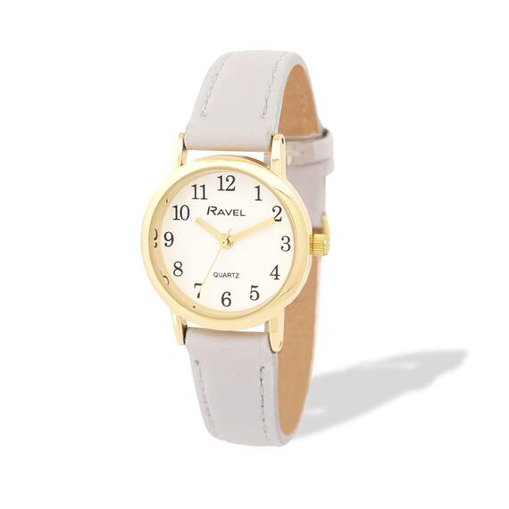 Ravel - Pastellfarbene Alltagsuhr für Damen (27 mm Gehäuse) - Analoges Quarzwerk - R0137.33.2 - Grau/Goldton