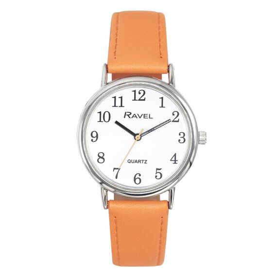 Ravel - Pastellfarbene Alltagsuhr für Damen (27 mm Gehäuse) - Analoges Quarzwerk - R0137.15.2 - Persimmon/Silberton