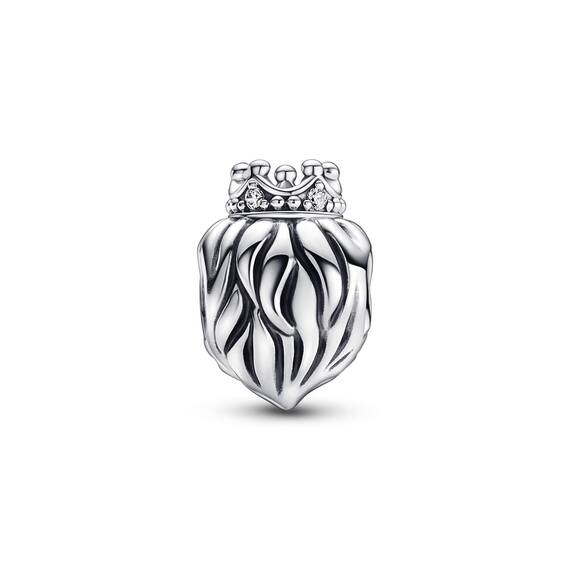 PANDORA Moments Königlicher Löwe-Charm-Anhänger aus Sterling Silber, mit Zirkoniasteinen verziert, Kompatibel Moments Armbändern, 792199C01