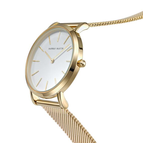 Hannah Martin Damen Uhren Analog Quarz Edelstahl Wasserdicht Mesh Ultradünne