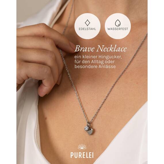 Purelei Brave Kette Damen (Silber) – Halskette Damen aus langlebigem Edelstahl – Wasserfeste Halskette – 50-55 cm Länge verstellbar – Schmuck für deinen individuellen Look