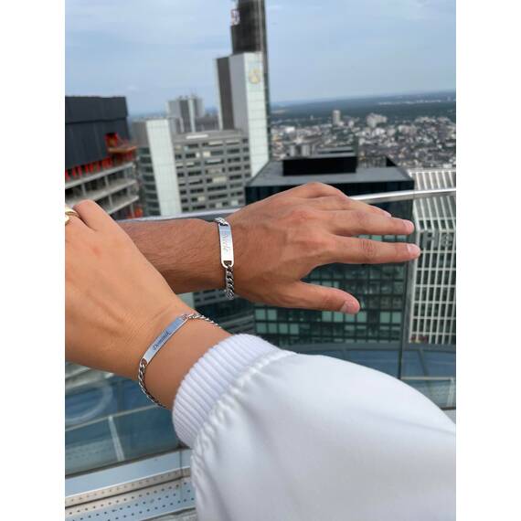 Gravurtastisch Partner armbänder mit Gravur – Personalisiertes Armband für Paare | Hochwertiger Edelstahl – Geschenk für Sie & Ihn | Liebevolles Pärchenarmband handmade in Deutschland