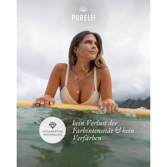Purelei Kalea Kette Damen (Gold) – Halskette Damen aus langlebigem Edelstahl – Wasserfeste Kette mit Anhänger – 40-45 cm Länge verstellbar – Halskette für deinen individuellen Look