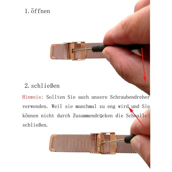Hannah Martin Damen Uhren Analog Quarz Edelstahl Wasserdicht Mesh Ultradünne (Weiß Oberfläche ，Rosegold Armband)