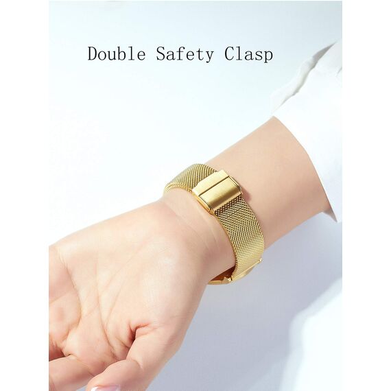 HANNAH MARTIN Damen Uhren Analog Quarz Edelstahl Wasserdicht Mesh Ultradünne