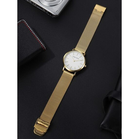 Hannah Martin Damen Uhren Analog Quarz Edelstahl Wasserdicht Mesh Ultradünne