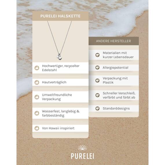Purelei Brave Kette Damen (Silber) – Halskette Damen aus langlebigem Edelstahl – Wasserfeste Halskette – 50-55 cm Länge verstellbar – Schmuck für deinen individuellen Look